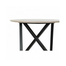 Tavolo aggiuntivo DKD Home Decor 65 x 65 x 49,5 cm Nero Metallo Legno Marrone Chiaro