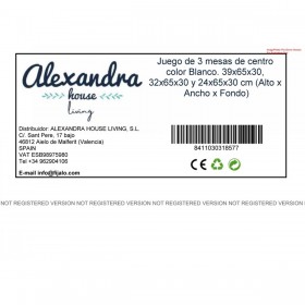 Set di 3 tavoli Alexandra House Living Bianco Legno MDP 32 x 65 x 30 cm 24 x 65 x 30 cm 39 x 65 x 30 cm