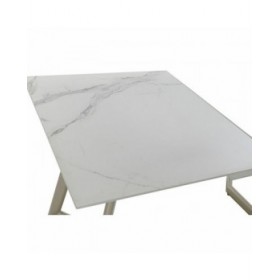 Tavolo da Pranzo DKD Home Decor Cristallo Dorato Metallo Bianco (140 x 80 x 76 cm)