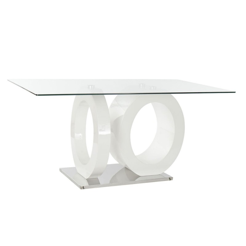 Tavolo da Pranzo DKD Home Decor Cristallo Trasparente Bianco Legno MDF (160 x 90 x 75 cm)
