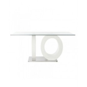 Tavolo da Pranzo DKD Home Decor Cristallo Trasparente Bianco Legno MDF (160 x 90 x 75 cm)