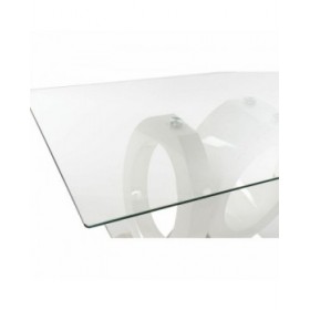 Tavolo da Pranzo DKD Home Decor Cristallo Trasparente Bianco Legno MDF (160 x 90 x 75 cm)