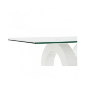 Tavolino da Caffè DKD Home Decor Bianco Trasparente Legno Cristallo Legno MDF 110 x 60 x 45 cm