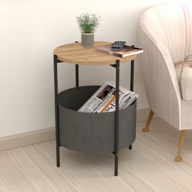 Tavolo aggiuntivo Alexandra House Living Nero Grigio Rovere Metallo Legno MDP 43 x 60 x 43 cm