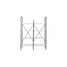 Scaffale DKD Home Decor Nero Metallo Bianco 4 Mensole Legno MDF (110 x 30 x 150 cm)
