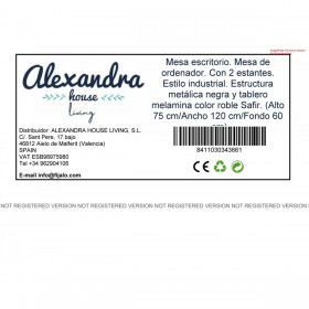 Scrivania Alexandra House Living Nero Rovere Metallo Legno MDP 120 x 75 x 60 cm industriale