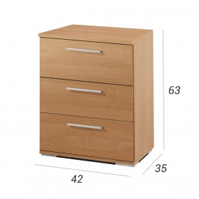 Comodino Alexandra House Living Ciliegio Metallo Legno MDP 41 x 62 x 35 cm 3 cassetti