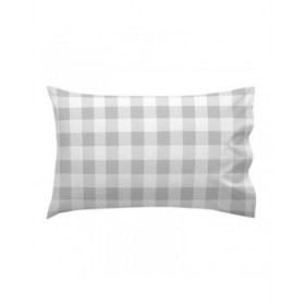 Set di copripiumino HappyFriday Basic Kids Grigio Culla Neonato Vichy 2 Pezzi