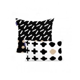 Fodera per cuscino HappyFriday Blanc Blush sand Multicolore 2 Pezzi
