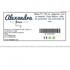 Mobile TV Alexandra House Living Diagonal Bianco 140 x 40 x 34 cm