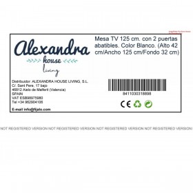 Mobile TV Alexandra House Living Bianco 125 x 42 x 32 cm