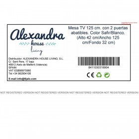 Mobile TV Alexandra House Living Bianco Marrone 125 x 42 x 32 cm