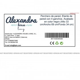 Appendiabiti con ripiano Alexandra House Living Nero Metallo 69 x 32 x 34 cm