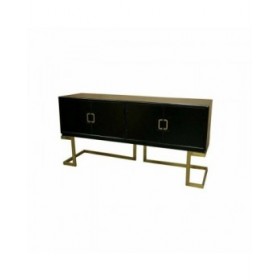 Credenza DKD Home Decor Nero Metallo Pioppo (180 x 50 x 90 cm)