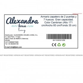 Armadio scarpiera Alexandra House Living Marrone Chiaro 59 x 171 x 35 cm 2 porte 7 Mensole