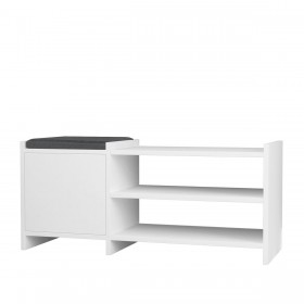 Panca portascarpe Alexandra House Living Bianco Grigio 100 x 44 x 35 cm 2 Mensole 1 ușă