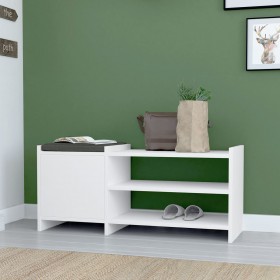 Panca portascarpe Alexandra House Living Bianco Grigio 100 x 44 x 35 cm 2 Mensole 1 ușă