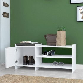 Panca portascarpe Alexandra House Living Bianco Grigio 100 x 44 x 35 cm 2 Mensole 1 ușă