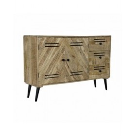 Credenza DKD Home Decor Nero Metallo Legno di mango (140 x 40 x 93 cm)