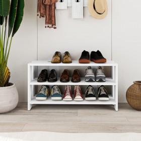 Panca portascarpe Alexandra House Living Bianco 84 x 44 x 29 cm 2 Mensole