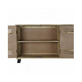 Credenza DKD Home Decor Nero Metallo Legno di mango (140 x 40 x 93 cm)