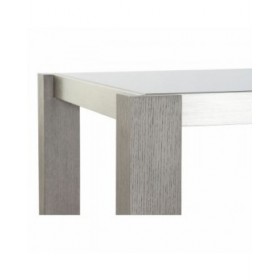 Tavolo da Pranzo DKD Home Decor Cristallo Grigio Alluminio Rovere Vetro Temperato (162 x 92 x 74 cm)