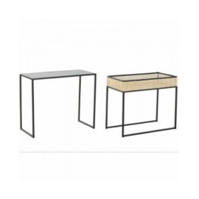 Tavolino da Caffè DKD Home Decor Nero Naturale 60 x 30 x 50 cm
