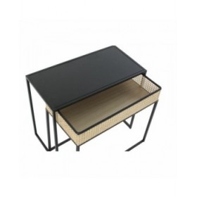 Tavolino da Caffè DKD Home Decor Nero Naturale 60 x 30 x 50 cm