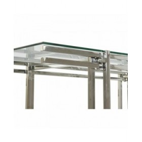 Tavolino da Caffè DKD Home Decor Cristallo Acciaio inossidabile (120 x 60 x 45 cm)