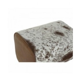 Sgabello DKD Home Decor Bianco Marrone Nero Pelle Legno 50 x 35 x 75 cm