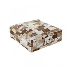 Cuscino DKD Home Decor Da terreno Poliestere Pelle Alluminio Multicolore Coloniale (60 x 60 x 20 cm)