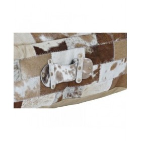 Cuscino DKD Home Decor Da terreno Poliestere Pelle Alluminio Multicolore Coloniale (60 x 60 x 20 cm)