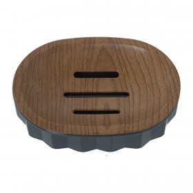 Portasapone Alexandra House Living Marrone Grigio Acrilico Plastica Legno 12 x 3 x 9 cm