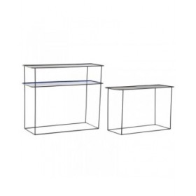 Set di mobili DKD Home Decor Azzurro Nero 70 x 27 x 45 cm 40 x 27 x 45 cm 80 x 27 x 65 cm 80 x 27,5 x 65 cm