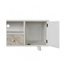Mobile TV DKD Home Decor Bianco Beige 136 x 40,5 x 52 cm