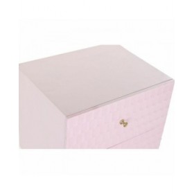 Comodino DKD Home Decor 52 x 42 x 65 cm Metallo Rosa chiaro Legno di mango