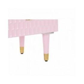 Comodino DKD Home Decor 52 x 42 x 65 cm Metallo Rosa chiaro Legno di mango