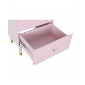 Comodino DKD Home Decor 52 x 42 x 65 cm Metallo Rosa chiaro Legno di mango