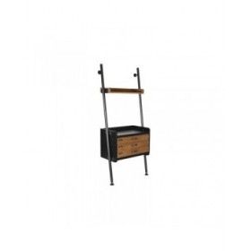 Scaffale DKD Home Decor Abete Naturale Nero Metallo 1 Mensole (67 x 40 x 155 cm)