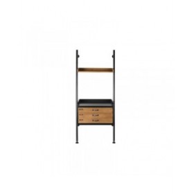 Scaffale DKD Home Decor Abete Naturale Nero Metallo 1 Mensole (67 x 40 x 155 cm)