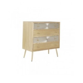 Cassettiera DKD Home Decor Dorato Naturale Metallo Abete Legno MDF Moderno 80 x 40 x 87,5 cm