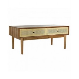 Tavolino da Caffè DKD Home Decor Abete Rattan (106 x 55 x 46 cm)