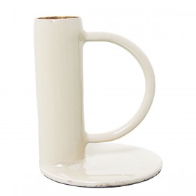 Portacandele Alexandra House Living Bianco Dorato Metallo 7 x 9 x 7 cm Metallo smaltato
