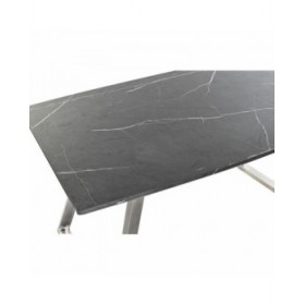 Tavolo da Pranzo DKD Home Decor Nero Acciaio Legno MDF 160 x 90 x 76 cm