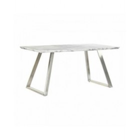 Tavolo da Pranzo DKD Home Decor Acciaio Bianco 160 x 90 x 76 cm Legno MDF