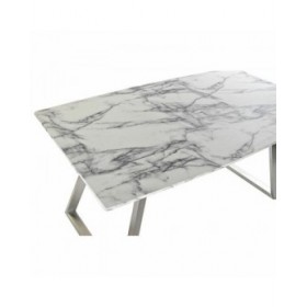 Tavolo da Pranzo DKD Home Decor Acciaio Bianco 160 x 90 x 76 cm Legno MDF