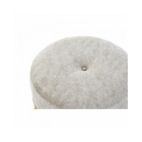 Poggiapiedi DKD Home Decor 51 x 51 x 44,5 cm Schiuma Beige Dorato Velluto Legno MDF Etnico 40 % Metallo