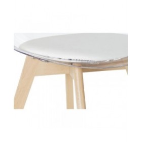 Sedia da Sala da Pranzo DKD Home Decor Bianco Trasparente Naturale Legno Policarbonato 54 x 47 x 81 cm