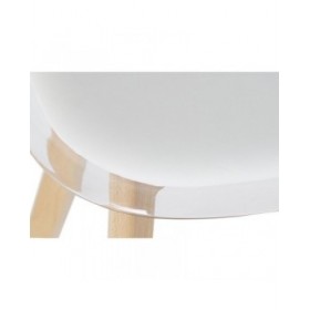 Sedia da Sala da Pranzo DKD Home Decor Bianco Trasparente Naturale Legno Policarbonato 54 x 47 x 81 cm