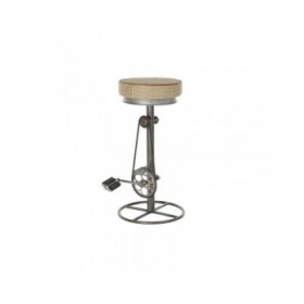 Sgabello DKD Home Decor Argentato Metallo Marrone Chiaro Rattan (44 x 41 x 82 cm)